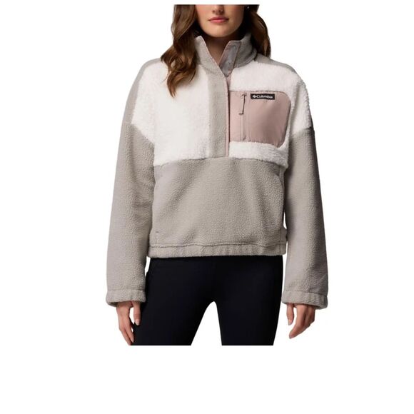 Columbia Jackets & Blazers - Columbia Lodge Sherpa Jacket Gray, White, & Beige Color-block Fleece Size XXL